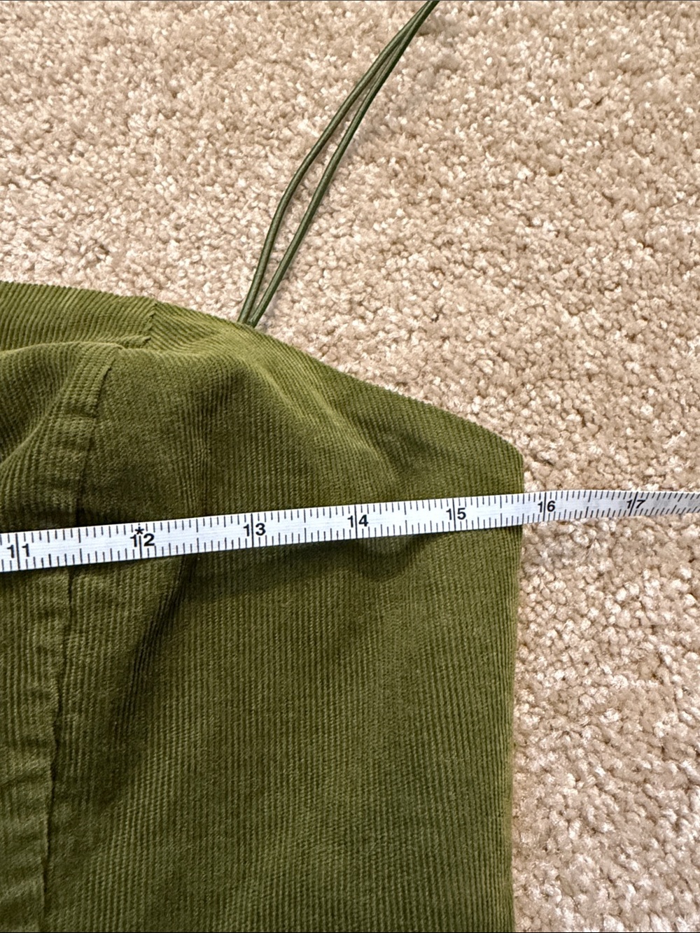 Urban Outfitters UO Colette Corduroy Mini Dress Olive Green Spaghetti Strap US 6 - Picture 9 of 13